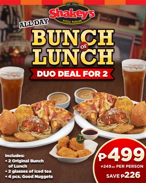 Shakey’s – Bunch of Lunch Duo Deal | Manila On Sale