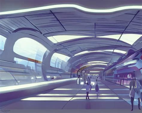 futuristic train station, concept art, digital | Stable Diffusion