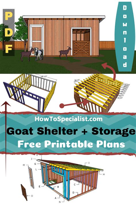 12x16 Goat Shelter with Storage - Free DIY Plans | HowToSpecialist ...