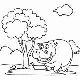Premium Vector  Cute hippo cartoon Characters Illustration For sketch template