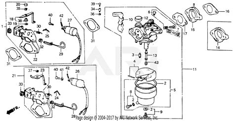 Honda EM4000 A GENERATOR, JPN, VIN# GE400-1000001 Parts Diagram for CARBURETOR