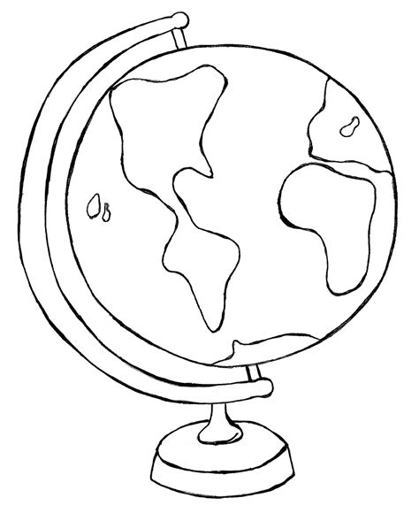 Black And White Globe Outline | Free download on ClipArtMag