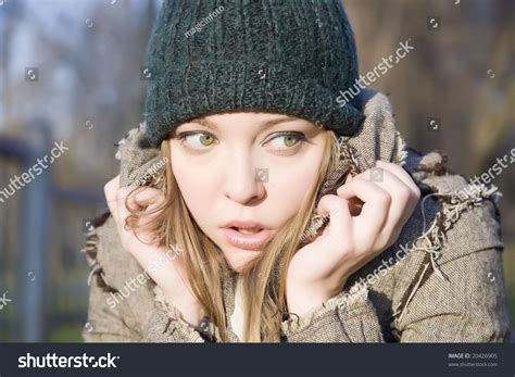 Scared Girl Close-Up Portrait Stock Photo 20426905 : Shutterstock