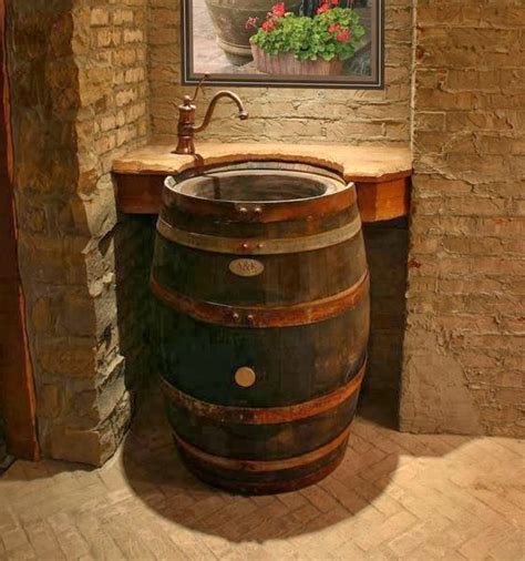 Astute Homestead: Wooden Barrel Sink