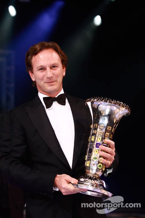 FIA Formula One World Championship: Christian Horner, Red Bull with the Constructors' trophy at ...