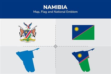 Namibia Map, Flag & National Emblem | Flag, Map, Namibia