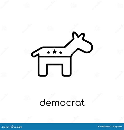 Democrat Icon. Trendy Modern Flat Linear Vector Democrat Icon on Editorial Stock Image ...