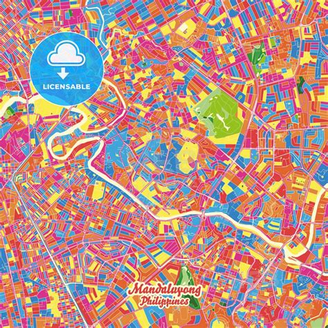 Mandaluyong, Philippines Crazy Colorful Map Print Template in 2022 | Colorful map, Poster ...