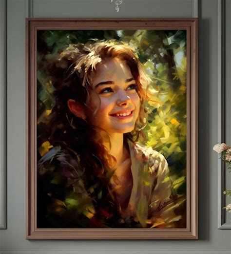 Enchanting Girl Painting Wall Art Digital Download for Printing Painting Of Girl, Portrait ...