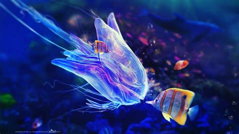 Adam Spizak, Fantasy art, Fish, Digital art, Underwater, Bubbles, Sea ...