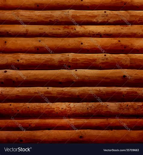 Realistic log cabin wood wall Royalty Free Vector Image