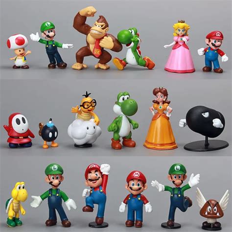 2015 18pcs/set 1.4" 2.5" PVC Super Mario Action Figures set Toys Set ...