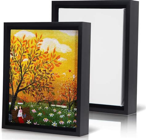 Blank 8''x10'' Stretched Canvases with Floating Frames of 2 Pack ...