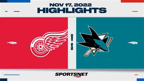 NHL Highlights | Red Wings vs. Sharks - November 17, 2022 - YouTube