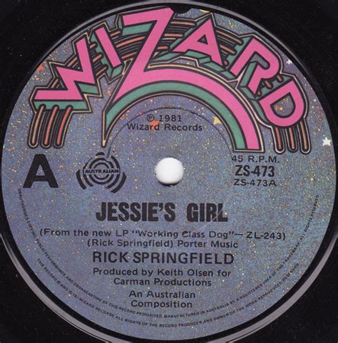 Rick Springfield - Jessie's Girl (1981, Vinyl) | Discogs