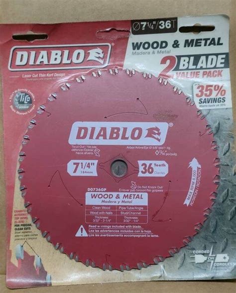 Diablo 7-1/4 in. x 36 TPI Wood and Metal Carbide Saw Blade | Lazada PH