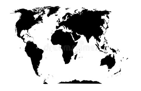 World Map Black Silhouette on a White Background. Vector Graphics Stock ...