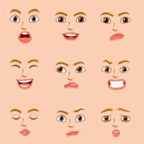 Facial expressions for female character 414905 Vector Art at Vecteezy