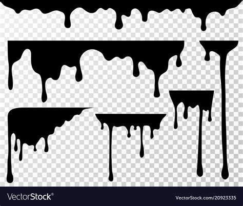 Black dripping oil stain liquid drips or paint Vector Image | Paint ...