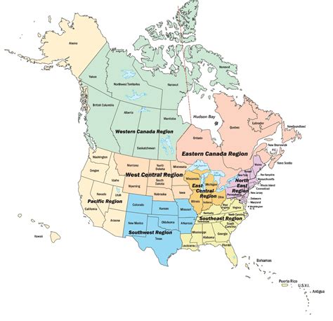 Mapa de Estados Unidos y Canadá - Mapa de Estados Unidos