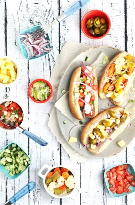 Healthy vegetarian hot dog toppings