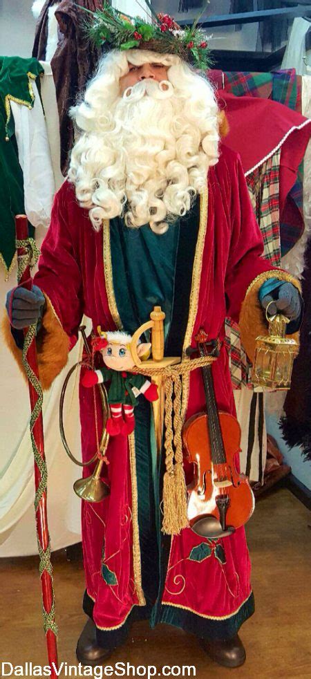 FATHER CHRISTMAS OUTFIT: Gorgeous Velvet Robe, Head Wreath, Wig