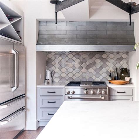 Love the Moroccan feel of the back-splash tile | Modern kitchen backsplash, Kitchen tiles ...