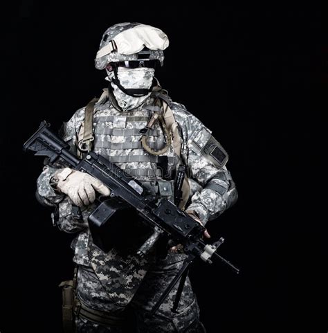 United States Marines Machine Gunner Studio Shot Stock Photo - Image of mask, army: 116938918