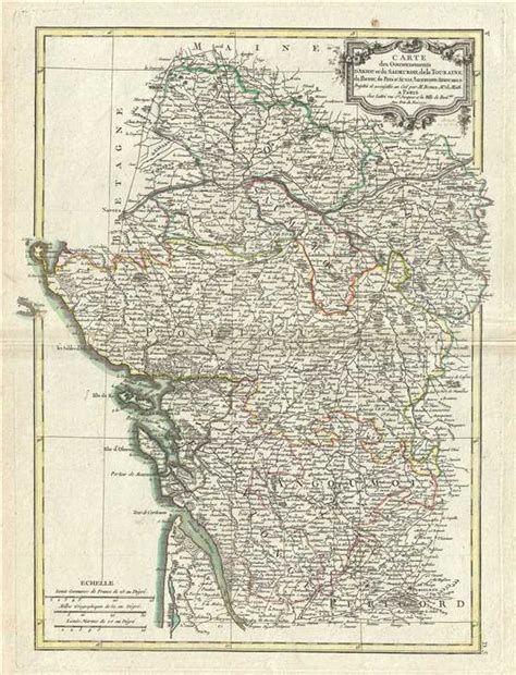 Carte des Gouvernements D'Anjou et du Saumurois, de la Touraine,du ...