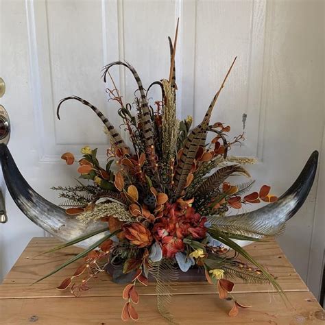 Cow Horn Centerpiece, Steer Horn Floral, Western Centerpiece, Western ...