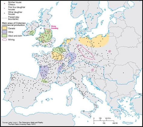 Cistercian Order exapnsion in Europe during middle ages : r/europe