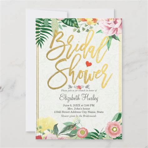 Elegant Vintage Floral Bridal Shower Invitations | Zazzle.com