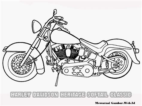 Mewarnai Gambar Motor Harley-Davidson | Mewarnai Gambar