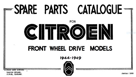 Spare Parts Catalogue | Citroën Classic Owners Club of Australia Inc.