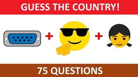 Guess the name of the country from emojis under 10 seconds | 75 Questions | Emoji Quiz - YouTube