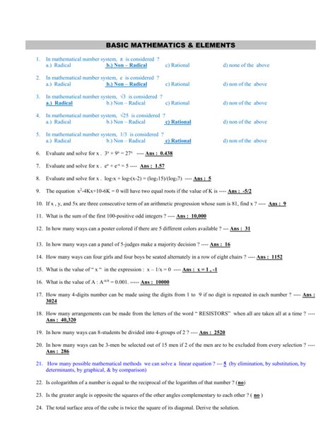 Math Elements