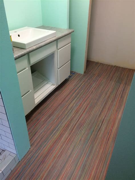 Bathroom Remodel- Forbo marmoleum "striato" style before Rubber Base ...