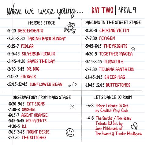 a guide to this weekend’s When We Were Young Fest + schedule & lineup additions