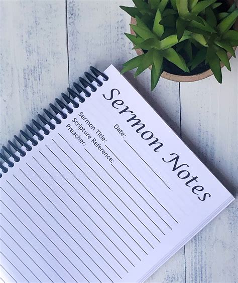 Sermon Notes Journal Sermon Notebook for Church The Lord is | Etsy