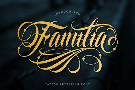 Familia Tattoo Lettering Font | Script Fonts ~ Creative Market