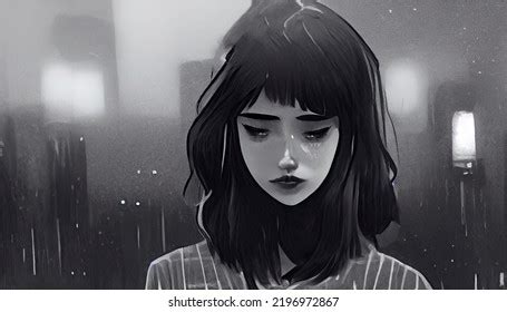 Sad Anime Girl Crying Drawing Cute Stock Illustration 2196972867 ...