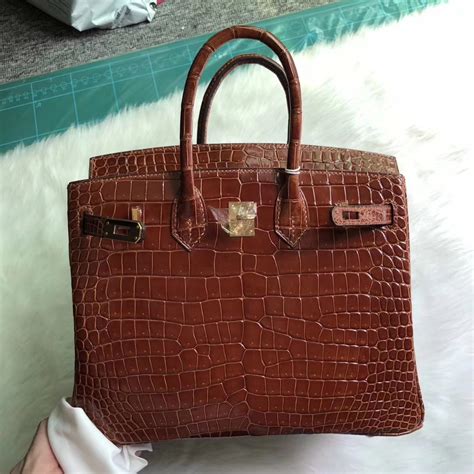 Elegant Hermes Porosus Shiny Crocodile Birkin25CM Bag in CK31 Honey ...