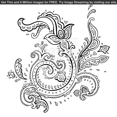 Paisley Line Drawing at PaintingValley.com | Explore collection of Paisley Line Drawing