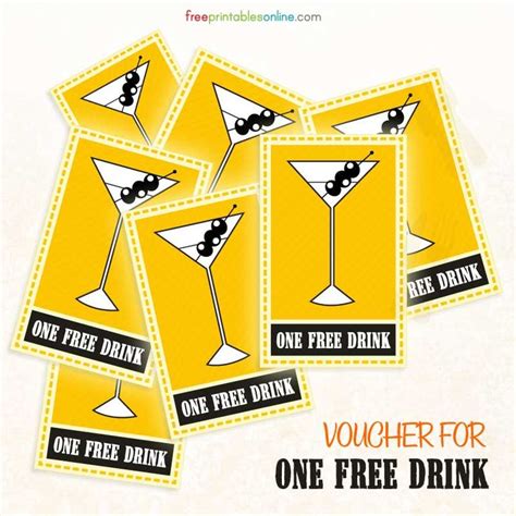 Free Printable Drink Voucher (Free Printables Online) | printable ...