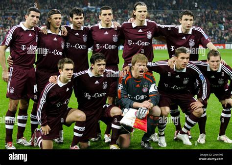 The FC Bayern Munich line up before the UEFA Champions League last 16 ...