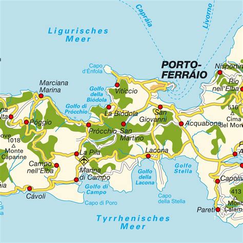 Map Elba Island, Livorno, Italy. Maps and directions at hot-map.