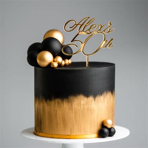 Brushed Gold and Black Sphere Cake Tutorial