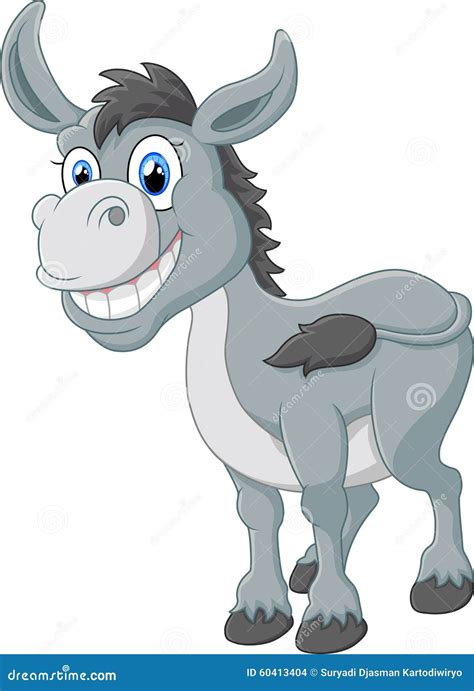 Cartoon Donkey Smile and Happy Stock Illustration - Illustration of ...