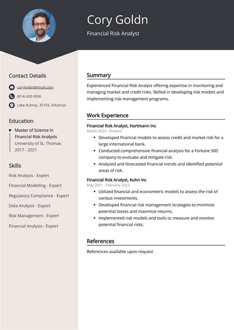 Financial Risk Analyst Resume Example (Free Guide)