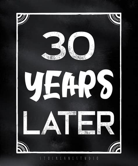 Printable 30 Years Later High School Reunion Sign, 30th Class Reunion Banner in Black and White ...